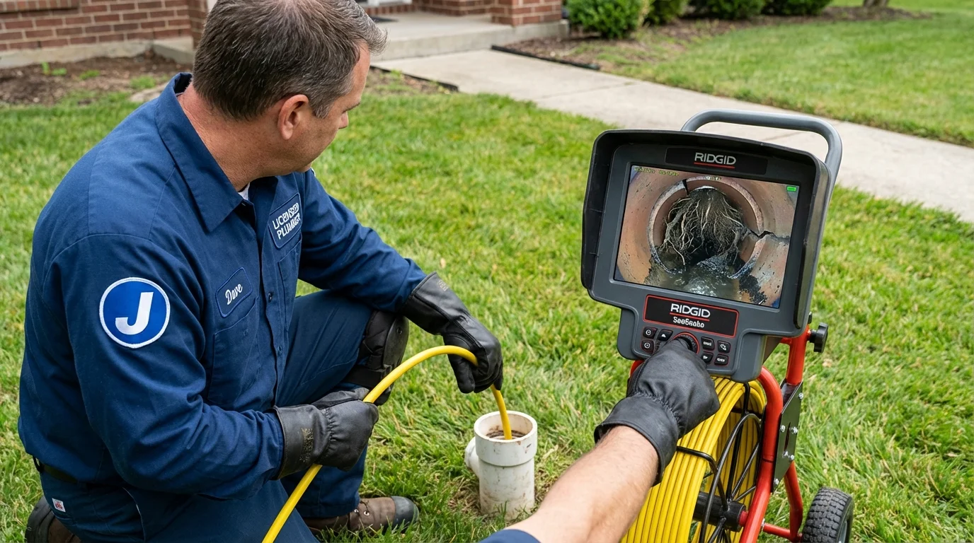Sewer camera inspection being performed by Johns Plumbing LLC in Biggs
